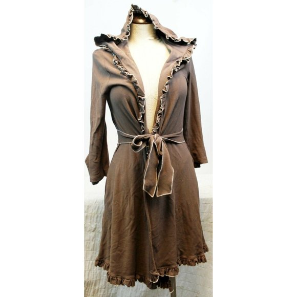 Matilda Jane Hooded Cardigan Woman M Beige Brown L - Picture 1 of 11